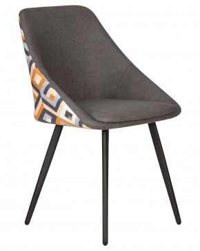Стул обеденный DOBRIN MARKUS, ЭМАЛЬ ЧЕРНЫЙ МУАР ткань Candy Graphite+Escada Ochre в Талице - talica.ok-mebel.com | фото 2