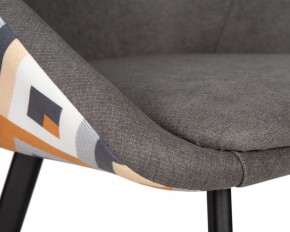 Стул обеденный DOBRIN MARKUS, ЭМАЛЬ ЧЕРНЫЙ МУАР ткань Candy Graphite+Escada Ochre в Талице - talica.ok-mebel.com | фото 7