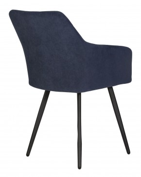 Стул обеденный DOBRIN ROBY, ЭМАЛЬ ЧЕРНЫЙ МУАР велюр Catania Dark Blue в Талице - talica.ok-mebel.com | фото 4