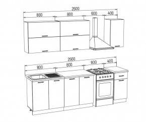 ТЕХНО-3 Кухонный гарнитур 2,0 м Компоновка №2 в Талице - talica.ok-mebel.com | фото 2