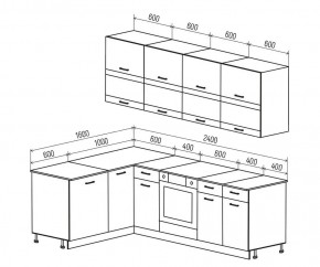 ТЕХНО Кухонный гарнитур угловой 2,4х1,6 м Компоновка №4 в Талице - talica.ok-mebel.com | фото 6