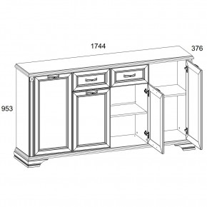 Тумба 4D1S, MONAKO, цвет Сосна винтаж/дуб анкона в Талице - talica.ok-mebel.com | фото 2