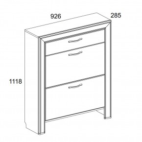 Тумба для обуви 2D1S, OLIVIA, цвет вудлайн крем/дуб анкона в Талице - talica.ok-mebel.com | фото 2