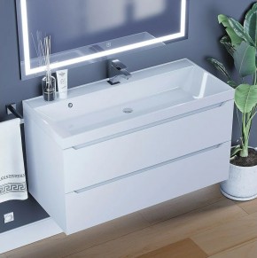 Тумба под раковину Uperwood Tanos 100 см, подвесная, белая матовая в Талице - talica.ok-mebel.com | фото 10