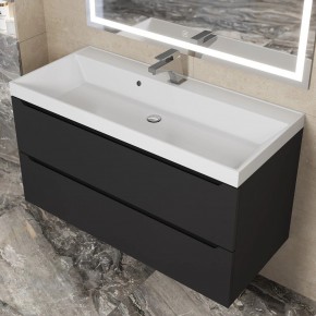 Тумба под раковину Uperwood Tanos 100 см, подвесная, черная матовая в Талице - talica.ok-mebel.com | фото