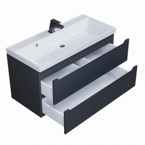 Тумба под раковину Uperwood Tanos 100 см, подвесная, черная матовая в Талице - talica.ok-mebel.com | фото 2