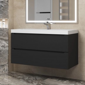 Тумба под раковину Uperwood Tanos 100 см, подвесная, черная матовая в Талице - talica.ok-mebel.com | фото 8
