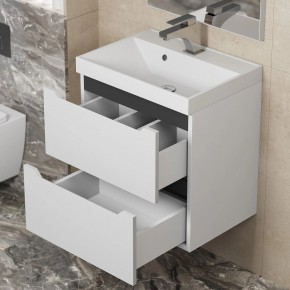Тумба под раковину Uperwood Tanos 50 см, подвесная, белая/графит в Талице - talica.ok-mebel.com | фото 7