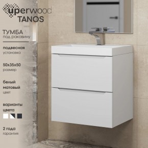 Тумба под раковину Uperwood Tanos 50 см, подвесная, белая матовая в Талице - talica.ok-mebel.com | фото 6