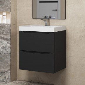 Тумба под раковину Uperwood Tanos 50 см, подвесная, черная матовая в Талице - talica.ok-mebel.com | фото
