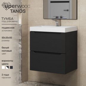 Тумба под раковину Uperwood Tanos 50 см, подвесная, черная матовая в Талице - talica.ok-mebel.com | фото 4