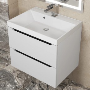 Тумба под раковину Uperwood Tanos 60 см, подвесная, белая/графит в Талице - talica.ok-mebel.com | фото 10