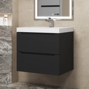 Тумба под раковину Uperwood Tanos 60 см, подвесная, черная матовая в Талице - talica.ok-mebel.com | фото