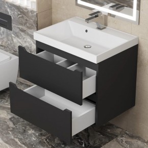 Тумба под раковину Uperwood Tanos 60 см, подвесная, черная матовая в Талице - talica.ok-mebel.com | фото 2