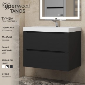 Тумба под раковину Uperwood Tanos 70 см, подвесная, черная матовая в Талице - talica.ok-mebel.com | фото 3