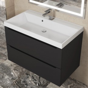Тумба под раковину Uperwood Tanos 80 см, подвесная, черная матовая в Талице - talica.ok-mebel.com | фото 11