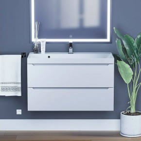 Тумба под раковину Uperwood Tanos 90 см, подвесная, белая матовая в Талице - talica.ok-mebel.com | фото