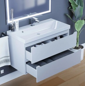 Тумба под раковину Uperwood Tanos 90 см, подвесная, белая матовая в Талице - talica.ok-mebel.com | фото 4