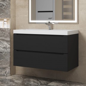 Тумба под раковину Uperwood Tanos 90 см, подвесная, черная матовая в Талице - talica.ok-mebel.com | фото