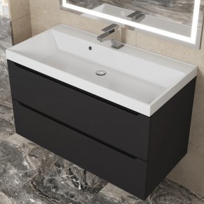 Тумба под раковину Uperwood Tanos 90 см, подвесная, черная матовая в Талице - talica.ok-mebel.com | фото 11