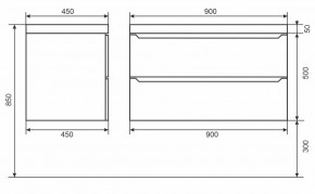 Тумба под раковину Uperwood Tanos 90 см, подвесная, черная матовая в Талице - talica.ok-mebel.com | фото 6