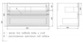 Тумба под раковину Uperwood Tanos 90 см, подвесная, черная матовая в Талице - talica.ok-mebel.com | фото 7