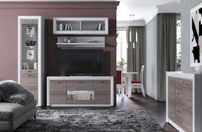 Тумба RTV 1V2D1S, OLIVIA, цвет вудлайн крем/дуб анкона в Талице - talica.ok-mebel.com | фото 4