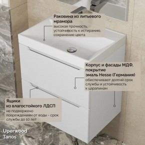 Тумба с раковиной Uperwood Tanos 50 см, подвесная, белая матовая в Талице - talica.ok-mebel.com | фото 6