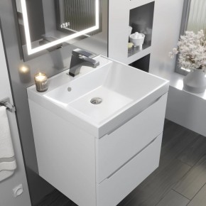 Тумба с раковиной Uperwood Tanos 50 см, подвесная, белая матовая в Талице - talica.ok-mebel.com | фото 9