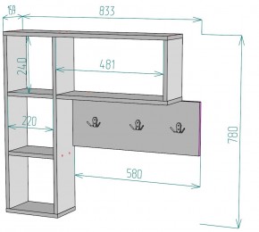 Вешалка настенная для одежды V28 в Талице - talica.ok-mebel.com | фото 2