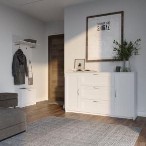 Вешалка СИРИУС настенная с полкой, цвет белый в Талице - talica.ok-mebel.com | фото 4