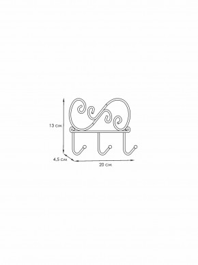 ВН 275 Ч Вешалка настенная "Кружева 3" Черный в Талице - talica.ok-mebel.com | фото 2