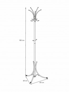 ВНП 17 Ч Вешалка-стойка №3 "Корона" Черный в Талице - talica.ok-mebel.com | фото 2