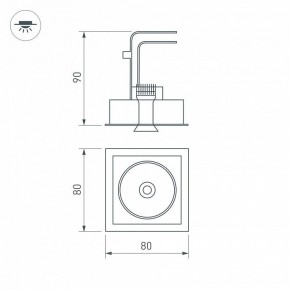 Встраиваемый светильник Arlight CL-SIMPLE-S80x80-9W Warm3000 (BK, 45 deg) 028149 в Талице - talica.ok-mebel.com | фото 9