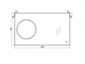 Зеркало Eclipse 120 black с подсветкой Sansa (SE1033Z) в Талице - talica.ok-mebel.com | фото 8