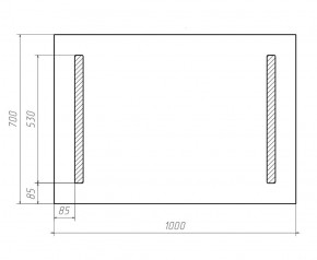 Зеркало Good Light 2-100 с подсветкой Домино (GL7016Z) в Талице - talica.ok-mebel.com | фото 3